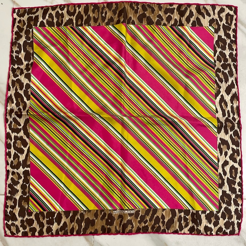 Dolce & Gabbana Gavroche Silk Animal Print Scarves & Wraps